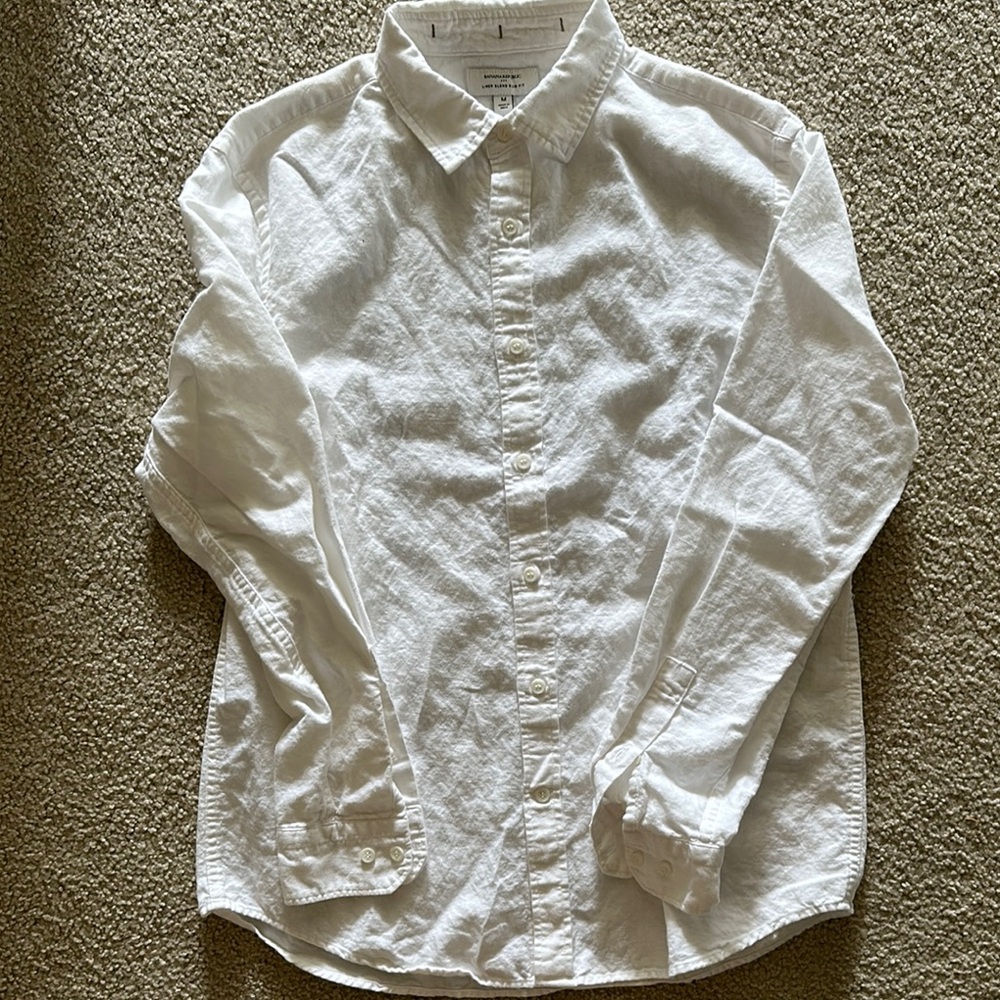 Banana Republic White Men's Linen Shirt M